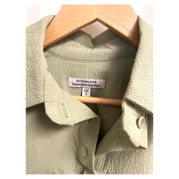 The Make Shed Orchard Top in Sage Collared Blouse Sustainable Brand - Picture 4 of 8